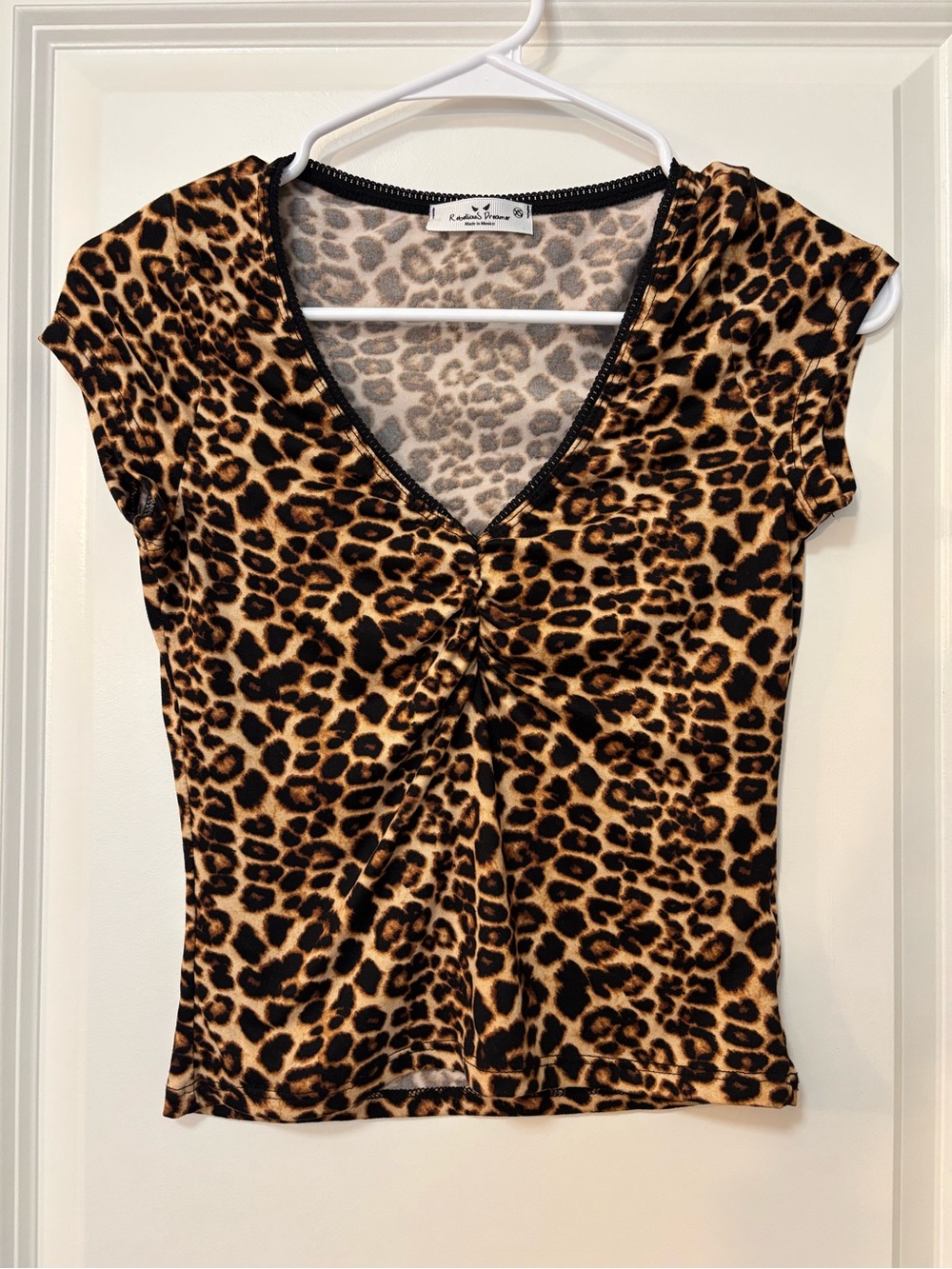 Rebellious Dreamer Leopard Print Crop Top, Size XS
